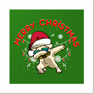 dabbing pug christmas Posters and Art